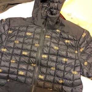 Black Patterned North Face Jacket w/ hood